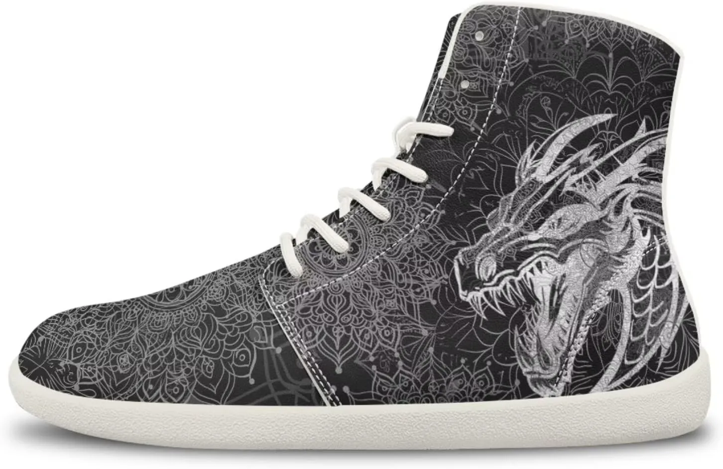 Dragon Print Men's Running Shoe Slip On High Tops Walking Sneakers Gym Tennis Athletic Shoes