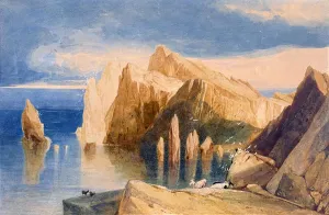 DTVWHQOHR Oil Painting Prints on Canvas Wall Art Pictures Cliffs on the North East Side of Point Lorenzo by Sell Cotman Artwork Poster for Office Decor 60x90cm