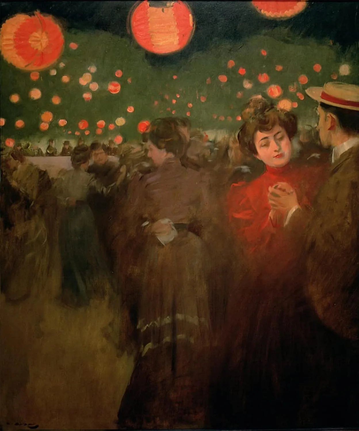 DTVWHQOHR Oil Painting Prints on Canvas Wall Art Pictures the Open Air Party by Ramon Casas I Carbo Artwork Poster for Office Decor 60x90cm