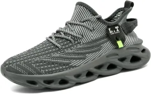 EGMPDA Men Shoes Running Slip On Tennis Walking Shoes Lightweight Breathable Sneakers for Gym Work Casual Soft Sole Trainers Non Slip Athletic Footwear Light_Green Size US 6.5