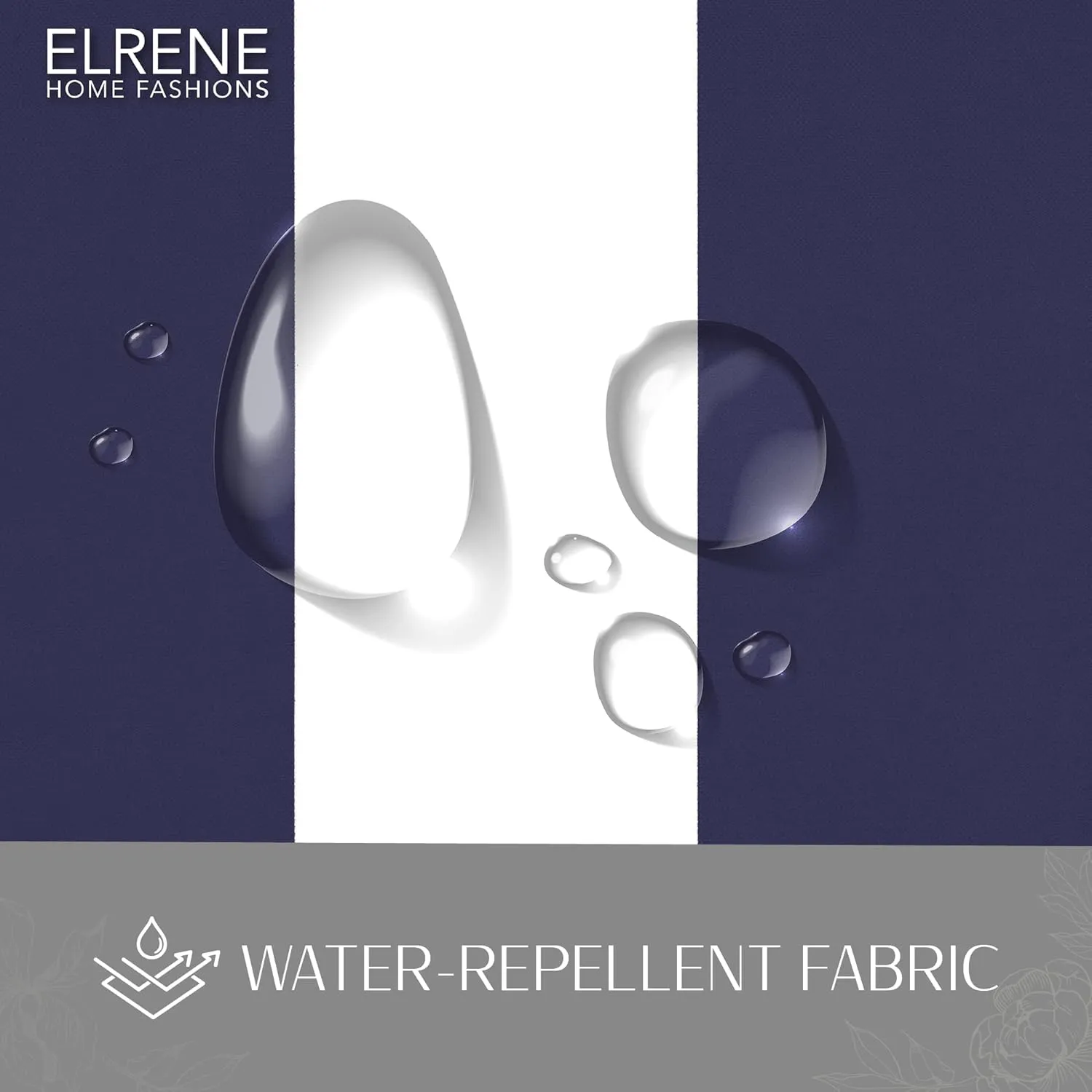 Elrene Home Fashions Highland Stripe Indoor/Outdoor Curtain Panel, 50 inches X 95 inches, Navy