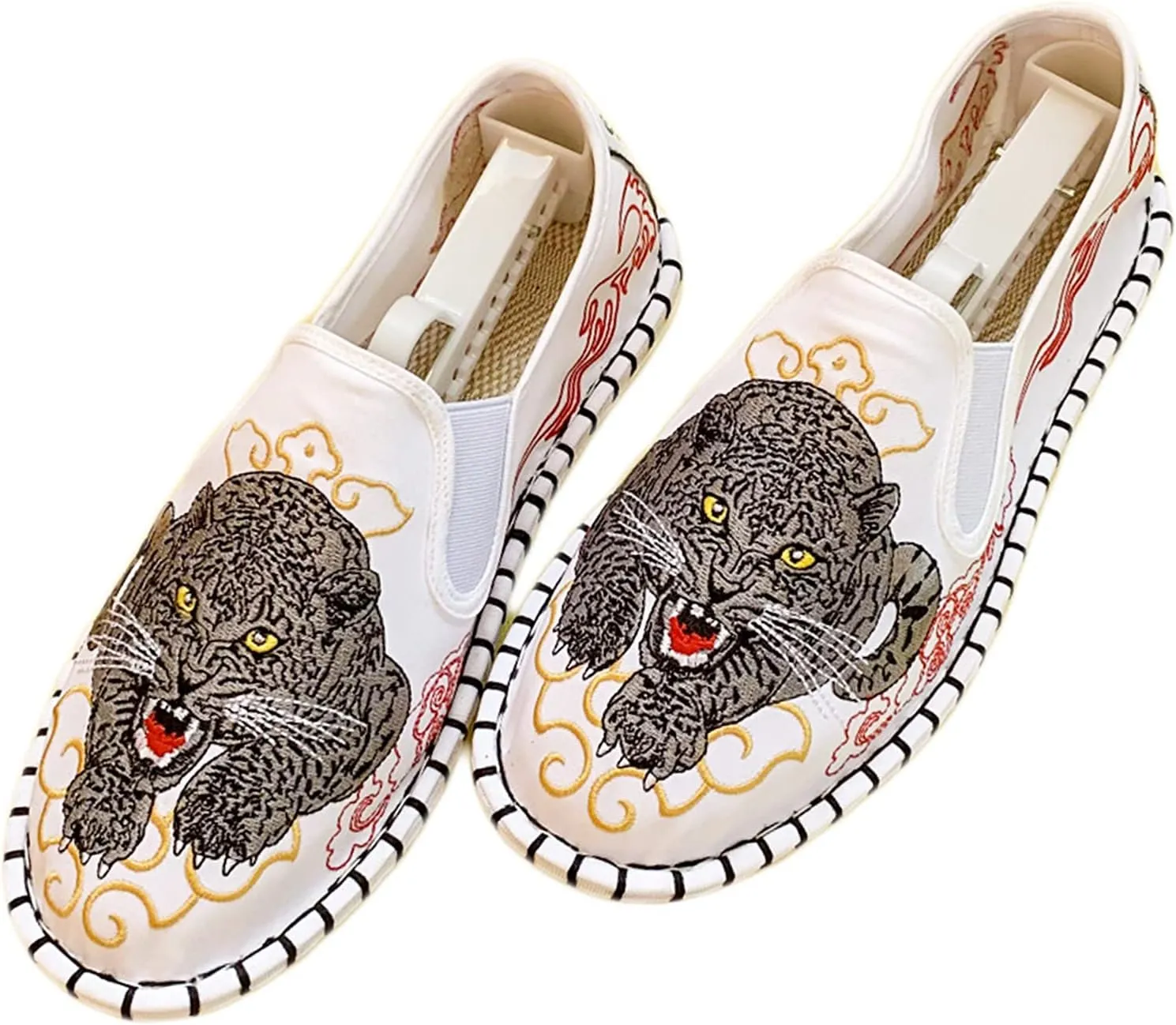 Embroidered Tai Chi Kung Fu Shoes, 12 Styles, Unisex Canvas Martial Arts Flats, Traditional Chinese Slip-On Sneakers with Non-Slip Sole for Men and Women