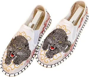 Embroidered Tai Chi Kung Fu Shoes, 12 Styles, Unisex Canvas Martial Arts Flats, Traditional Chinese Slip-On Sneakers with Non-Slip Sole for Men and Women