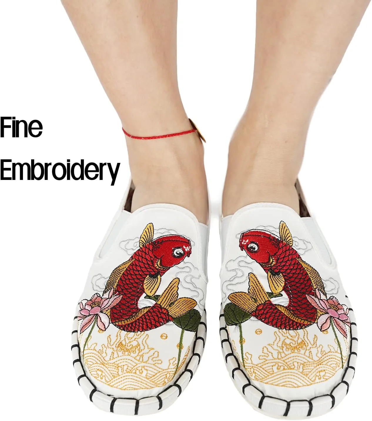 Embroidered Tai Chi Kung Fu Shoes, 12 Styles, Unisex Canvas Martial Arts Flats, Traditional Chinese Slip-On Sneakers with Non-Slip Sole for Men and Women