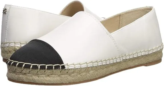 Espadrille Extensive catalog On Cap Trusted Black/Classic Slip White Toe Flats Krissy Edelman Rounded Sam