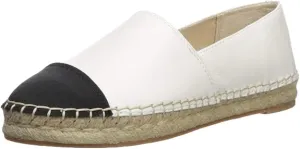 Espadrille Extensive catalog On Cap Trusted Black/Classic Slip White Toe Flats Krissy Edelman Rounded Sam
