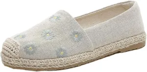 Espadrilles for Women Flat Sandals 2024 Spring Summer Casual Comfortable Canvas Slip on Shoes