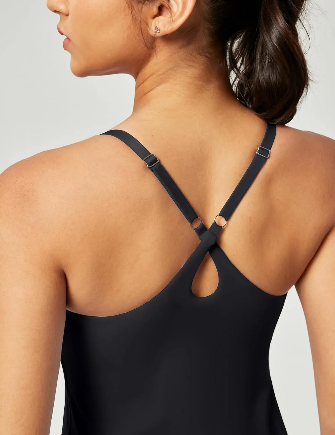 Ewedoos Tennis Dress Easy Peezy Dress Womens Athletic Dress Built-in Shorts & Bra U Neck Adjustable Straps Workout Dress