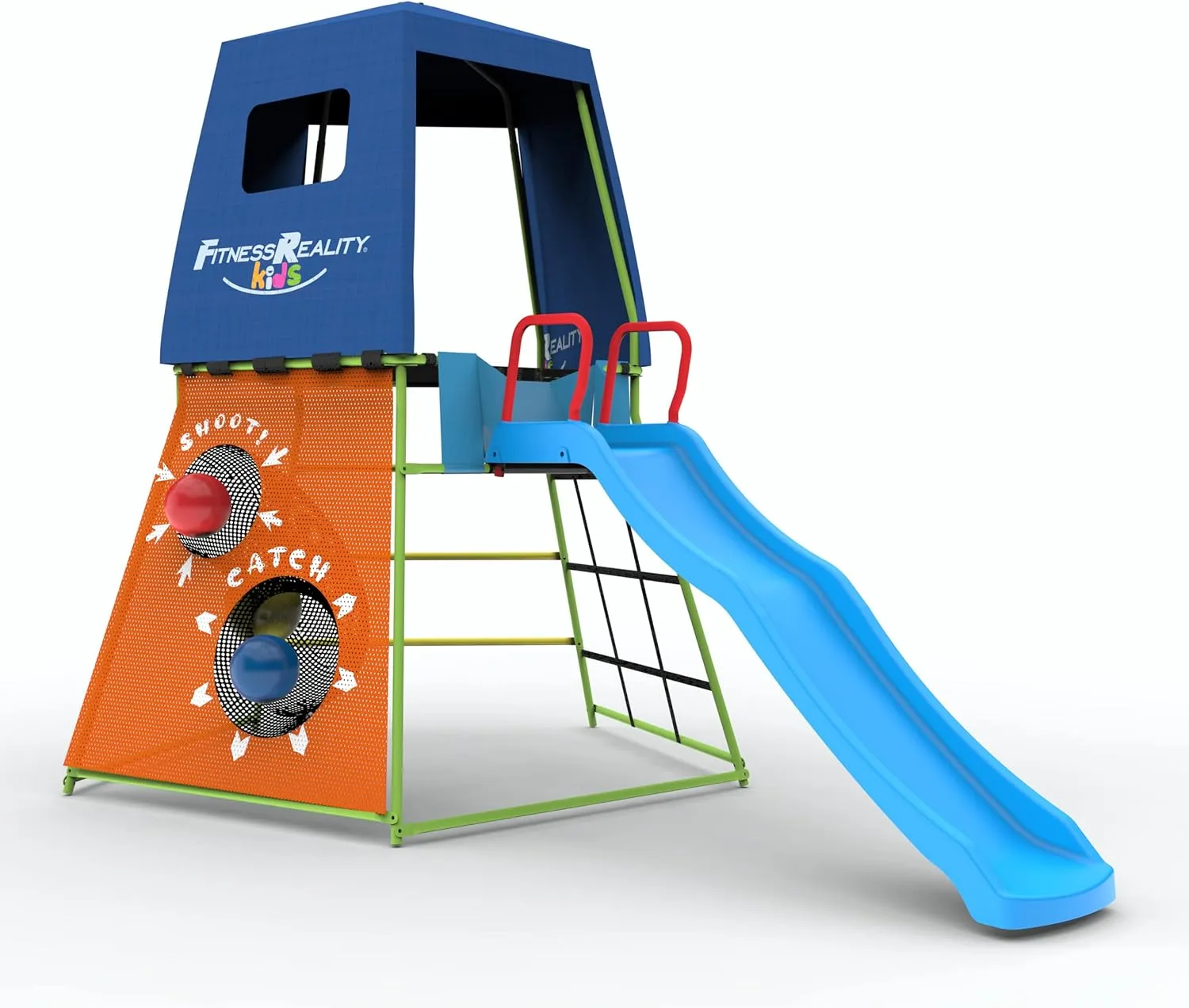Explorer Adventure Climbing Fort with Platform, Playground Slide and Play Tent, Outdoor Jungle Gym for Backyard, Kids Ages 3-10 (8631)