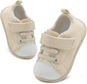 FEETCITY Baby Canvas Shoes Boys Girls Baby First Walking Shoes Infant Crib Shoes Slip On Sneakers
