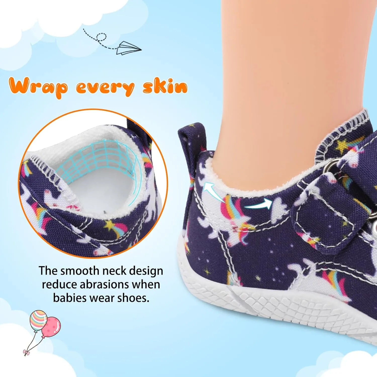 FEETCITY Baby Canvas Shoes Boys Girls Baby First Walking Shoes Infant Crib Shoes Slip On Sneakers