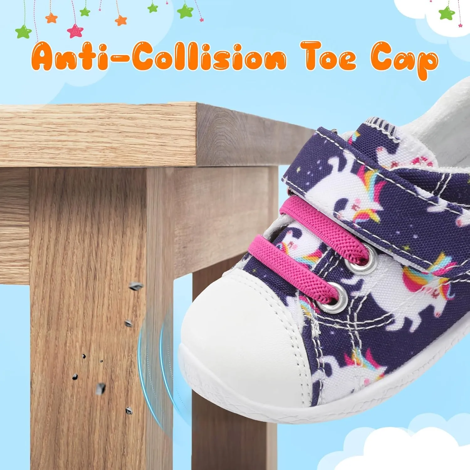 FEETCITY Baby Canvas Shoes Boys Girls Baby First Walking Shoes Infant Crib Shoes Slip On Sneakers