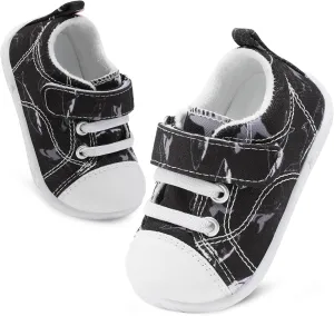 FEETCITY Baby Canvas Shoes Boys Girls Baby First Walking Shoes Infant Crib Shoes Slip On Sneakers