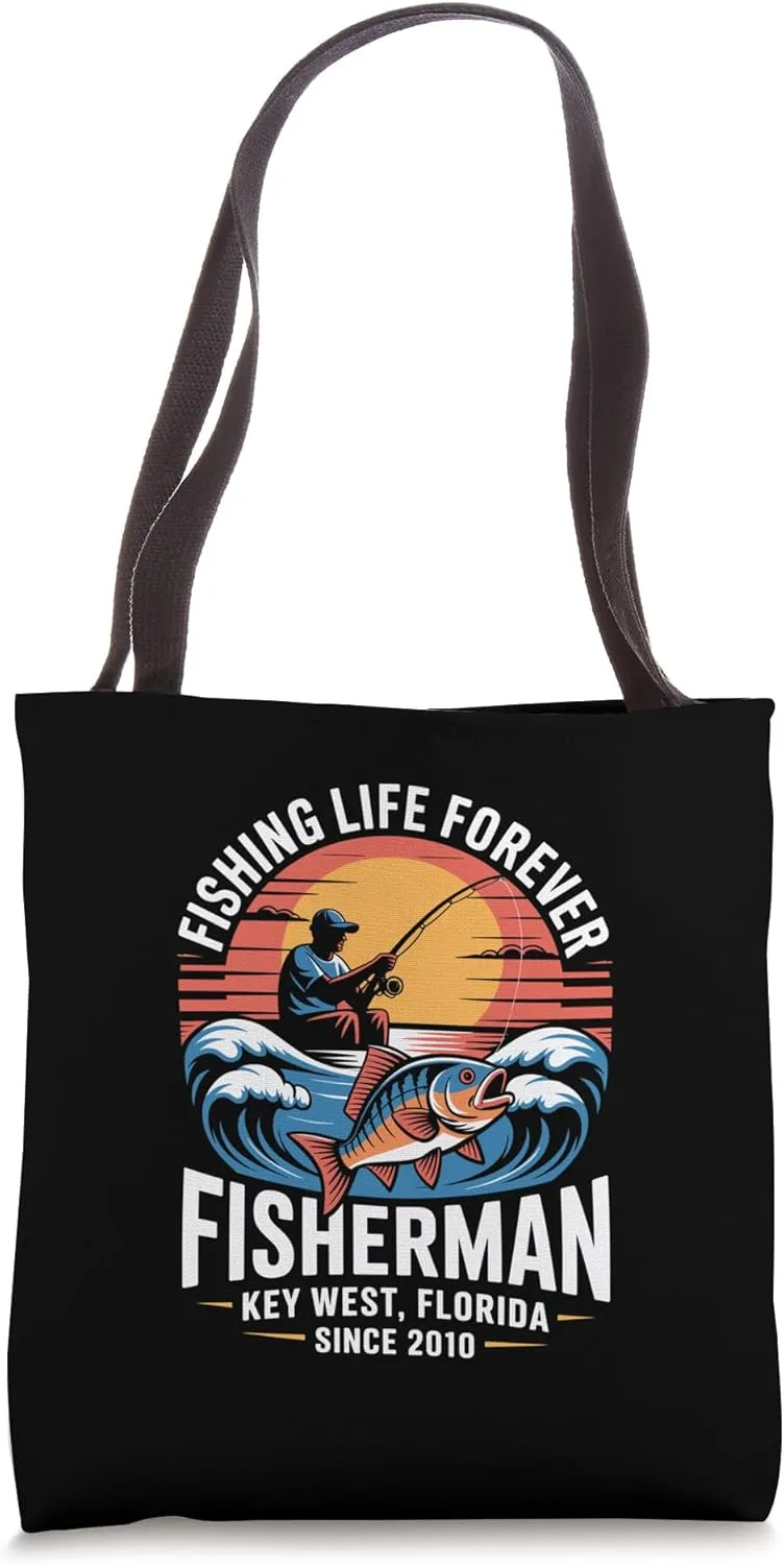 Fishing is my Forever Love Fishermen Fish On Florida Tote Bag