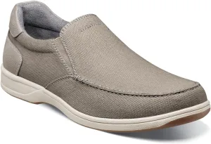 Florsheim Lakeside Canvas Moc Toe Slip-On Gray Canvas 7 W (3E)