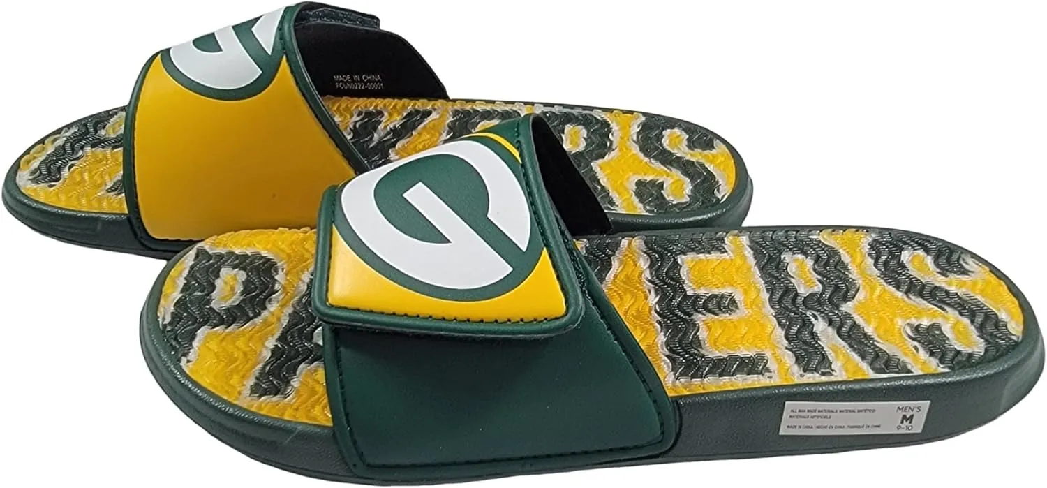 FOCO NFL Unisex Sport Shower Gel Slide Flip Flop Sandals Colorblock Big Logo