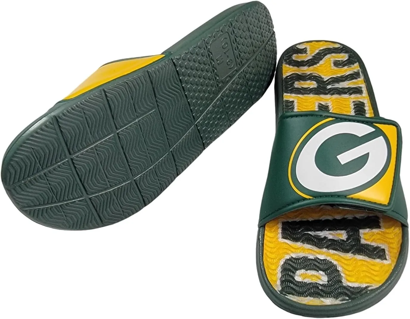 FOCO NFL Unisex Sport Shower Gel Slide Flip Flop Sandals Colorblock Big Logo