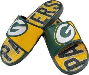 FOCO NFL Unisex Sport Shower Gel Slide Flip Flop Sandals Colorblock Big Logo