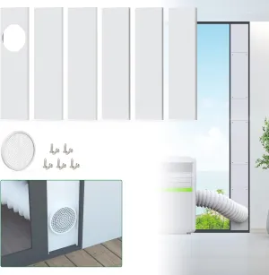 Forestchill Portable Air Conditioner Sliding Door Kit for 5.9" Diameter Exhaust Hose, Universal Sliding Door AC Vent Kit, Adjustable Length Sealing Panels Up to 90 inches for Mobile A/C