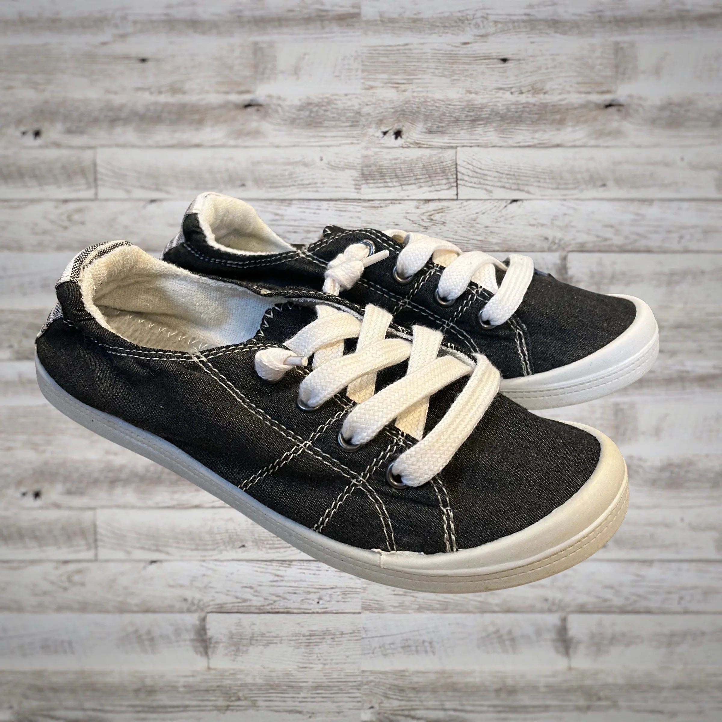 Forever Denim Canvas Slip On Sneakers