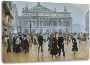 Framed-Larrivée des mid year by Jean Béraud-Canvas Prints-Art Reproductions-Pictures On Canvas Wall Art Decor For Living Room 80x108cm Framed