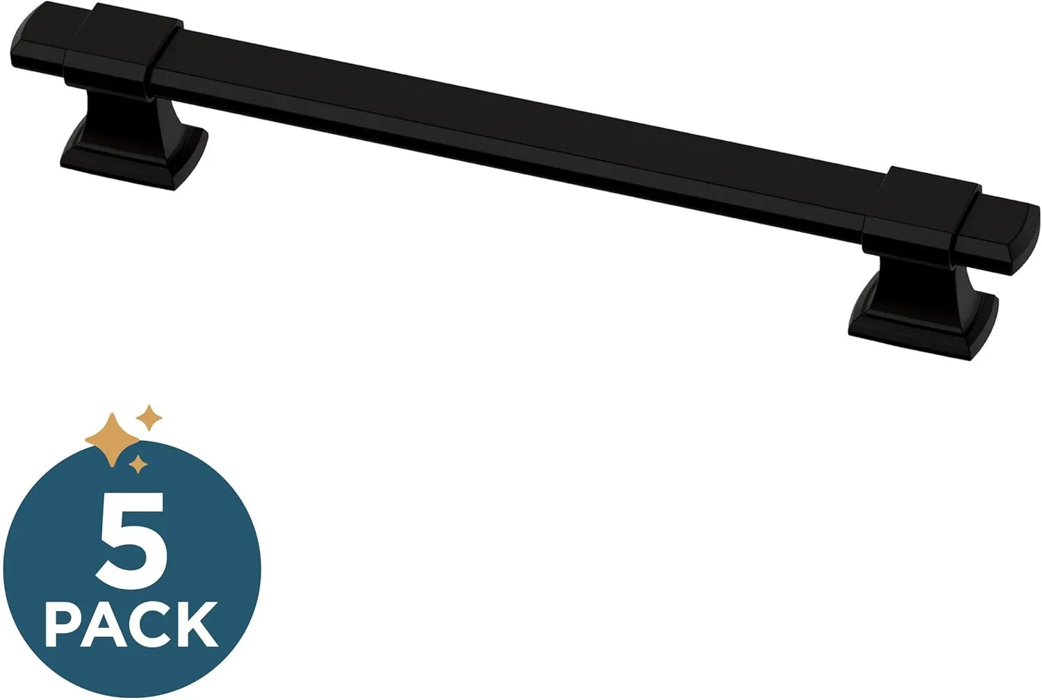 Franklin Brass Adjusta-Pull Chamfered Edge (5-Pack) Adjustable Drawer Pulls/Cabinet Handles 1-3/8" to 6-5/16" Hole Center Matte Black Kitchen Hardware, Doors, Dressers, Furniture P49107-FB-B