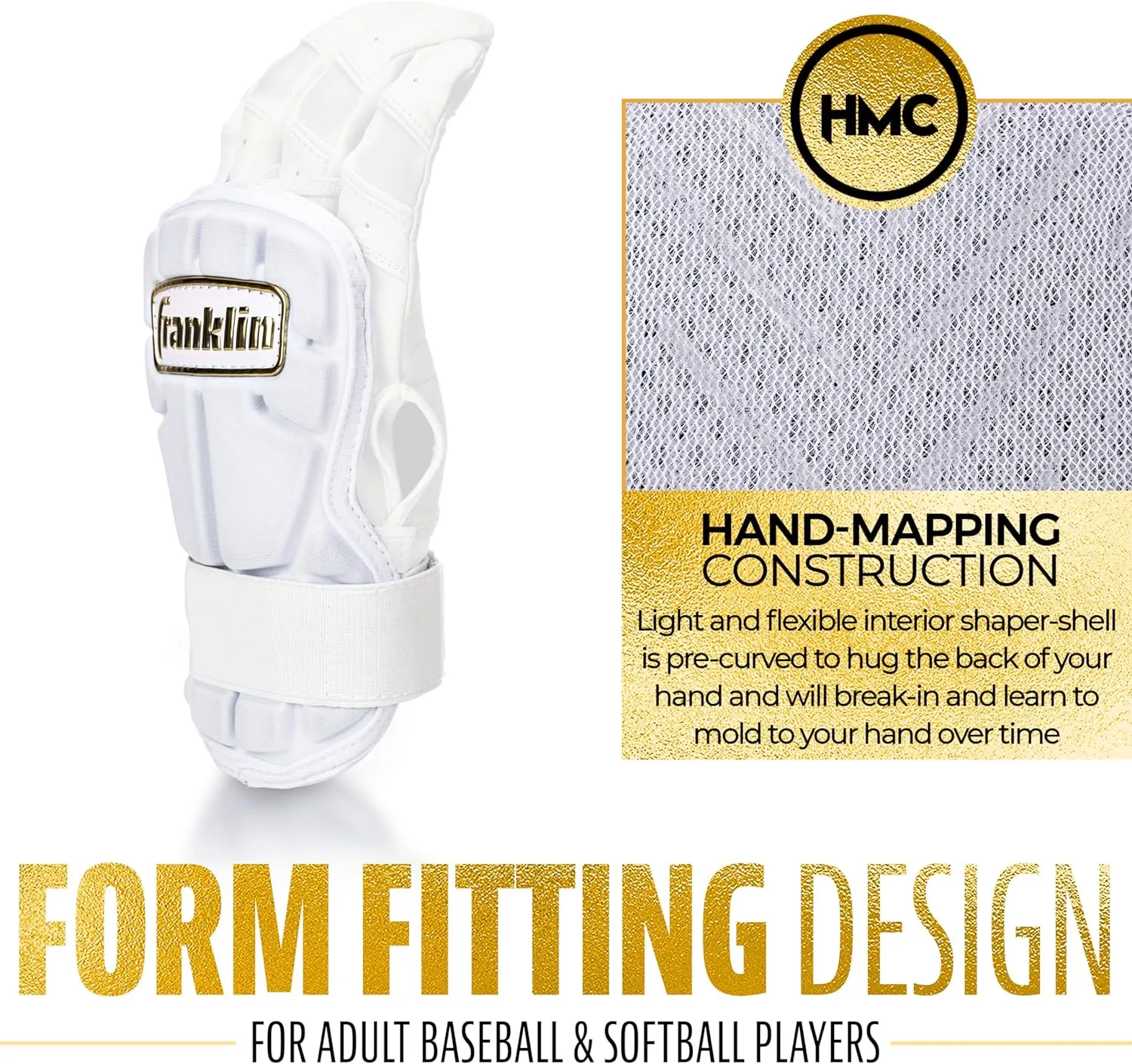 Franklin Sports Baseball Hand and Wrist Guard - PRT LG Series Adult Protector for Batting - Protective Shield for Right and Left Hand Hitters - One Size - Adult