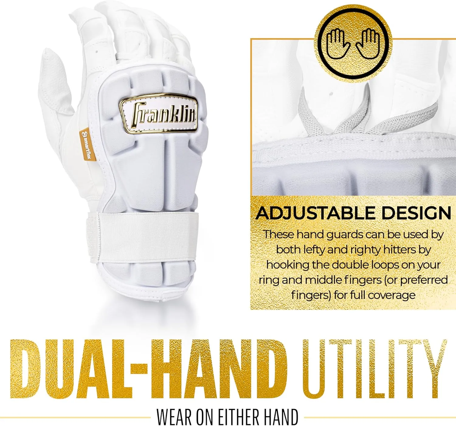 Franklin Sports Baseball Hand and Wrist Guard - PRT LG Series Adult Protector for Batting - Protective Shield for Right and Left Hand Hitters - One Size - Adult