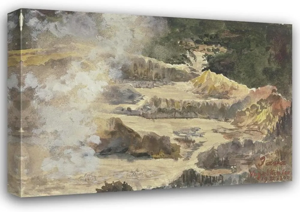 Fritz Hauck 24x18 Gallery Wrapped Canvas Museum Art Print Titled: Bird Crater on Java (1900)