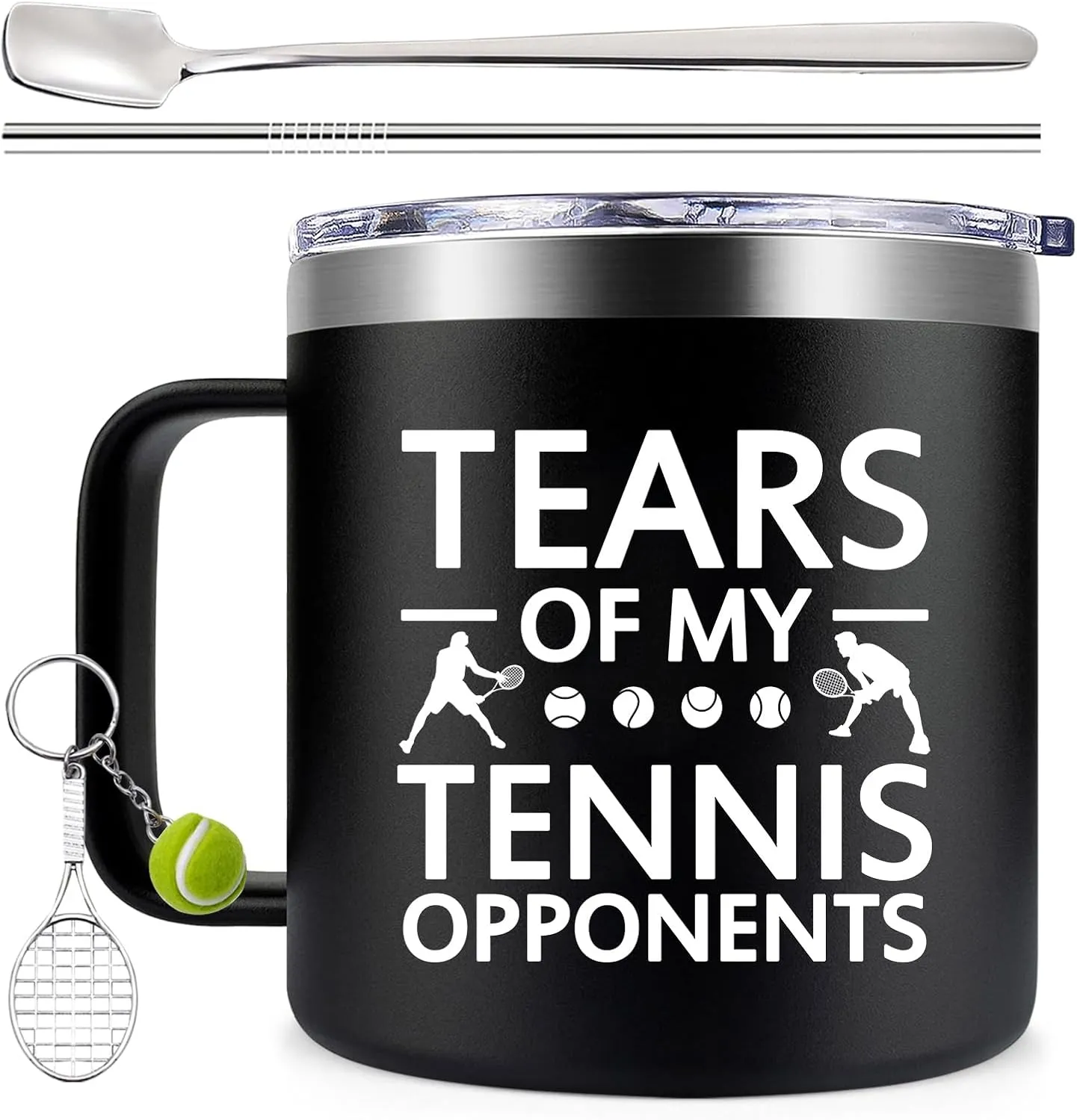 Fufendio Tennis Gifts for Men, Women - Funny Gifts for Tennis Lover - Tear of My Tennis Opponents Coffee Mug 14oz - Mothers Day, Fathers Day Gift for Tennis Trainer, Players
