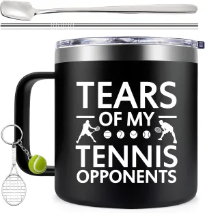 Fufendio Tennis Gifts for Men, Women - Funny Gifts for Tennis Lover - Tear of My Tennis Opponents Coffee Mug 14oz - Mothers Day, Fathers Day Gift for Tennis Trainer, Players