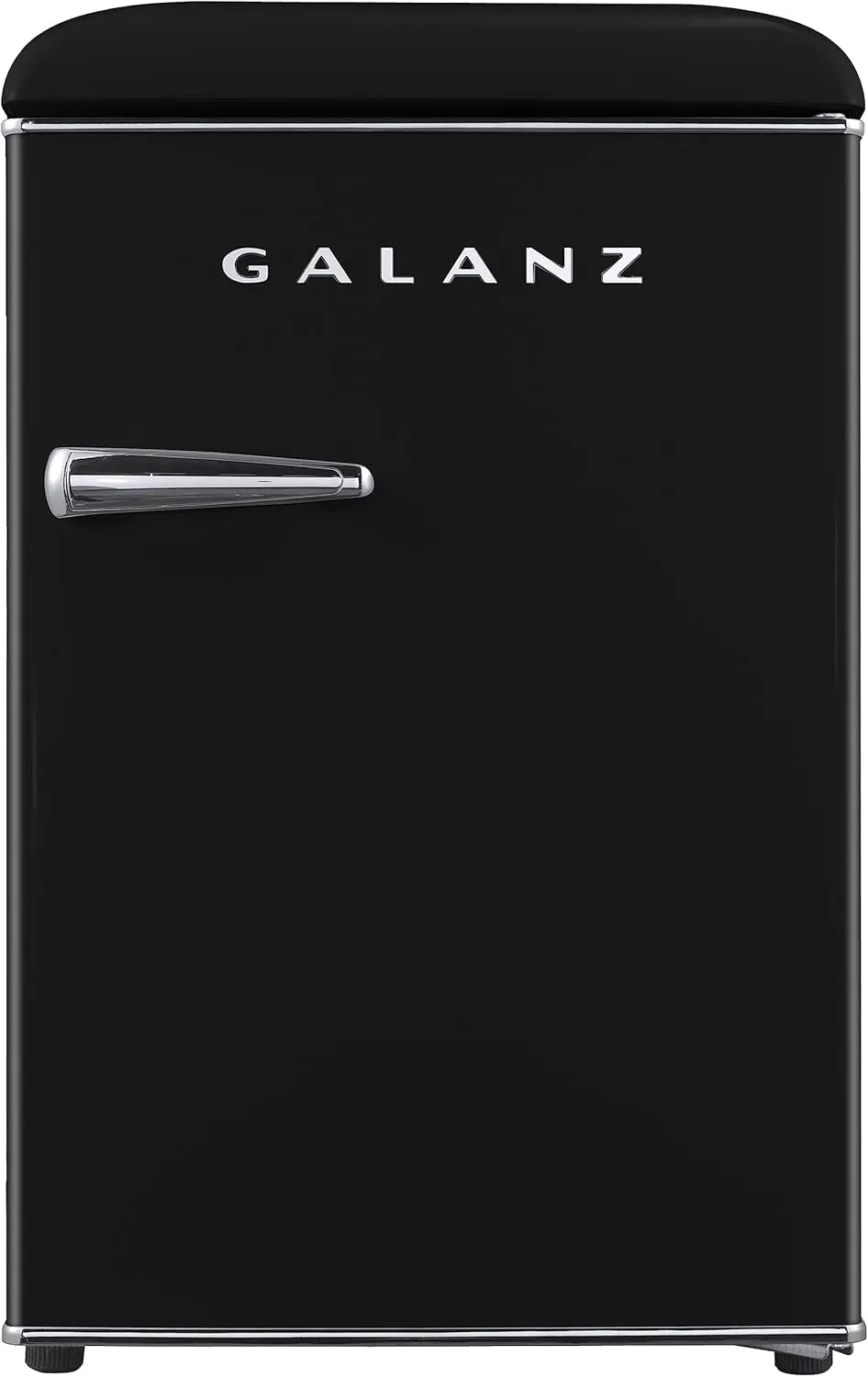 Galanz GLR25MBKR10 Retro Compact Refrigerator, Mini Fridge with Single Doors, Adjustable Mechanical Thermostat with Chiller, Black, 2.5 cu ft