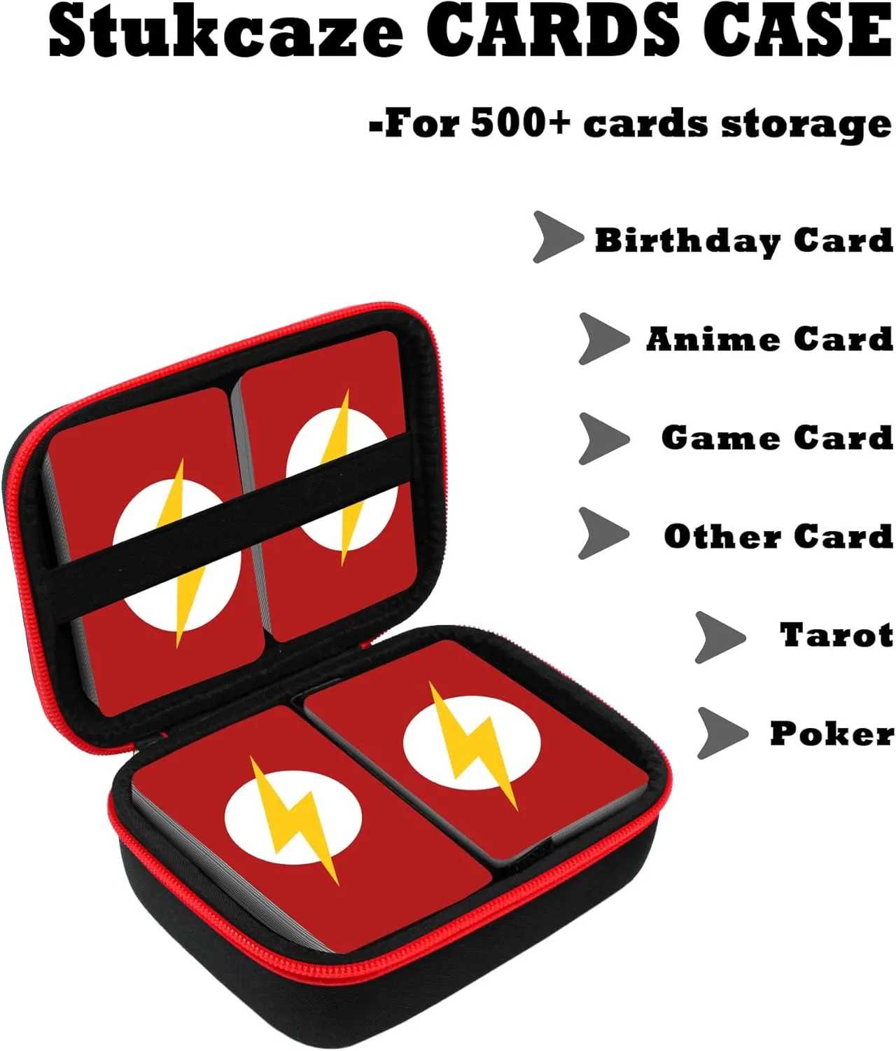 Game Card Storage Case Compatible TCG/SKYJO/Five Crowns/UNO Cards, Hard EVA Trading Card Box, Portable Travel Carrying Playing Card Case for Sports Cards, Baseball Cards