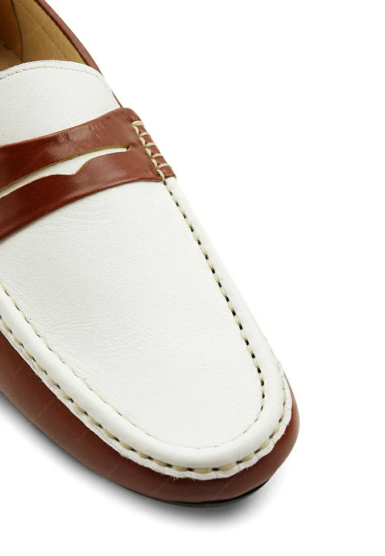 Gentle Leather Loafer Tan and White