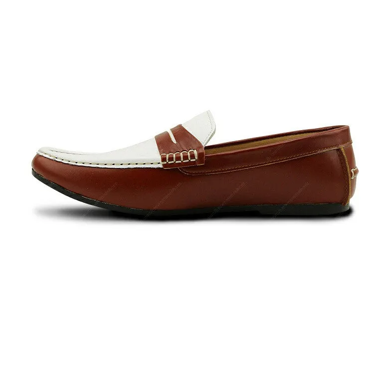 Gentle Leather Loafer Tan and White