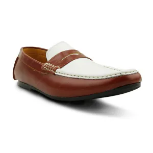 Gentle Leather Loafer Tan and White