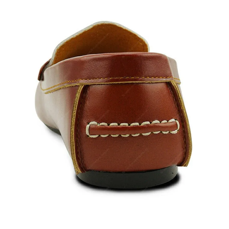 Gentle Leather Loafer Tan and White
