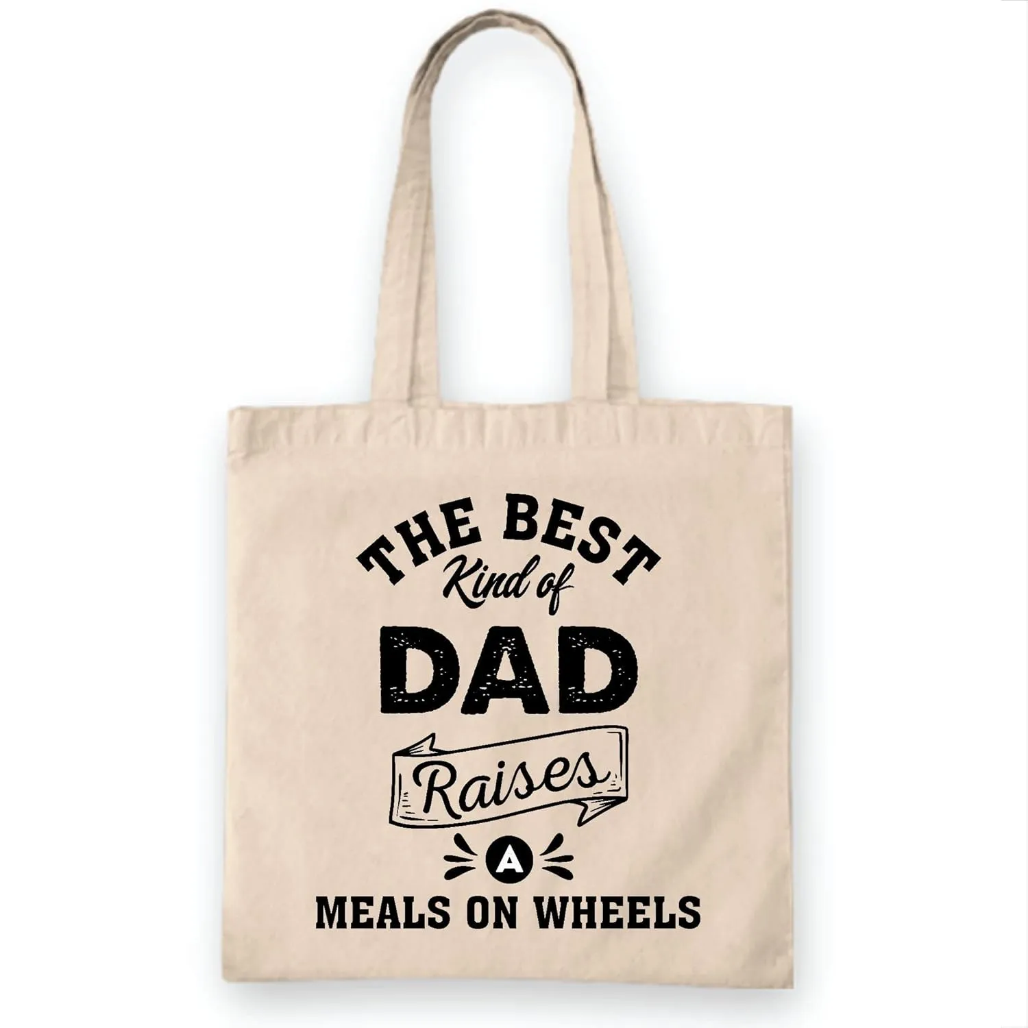Gift for Meals On Wheels Dad on Family Day Natural White Multicolor Canvas Tote Bag