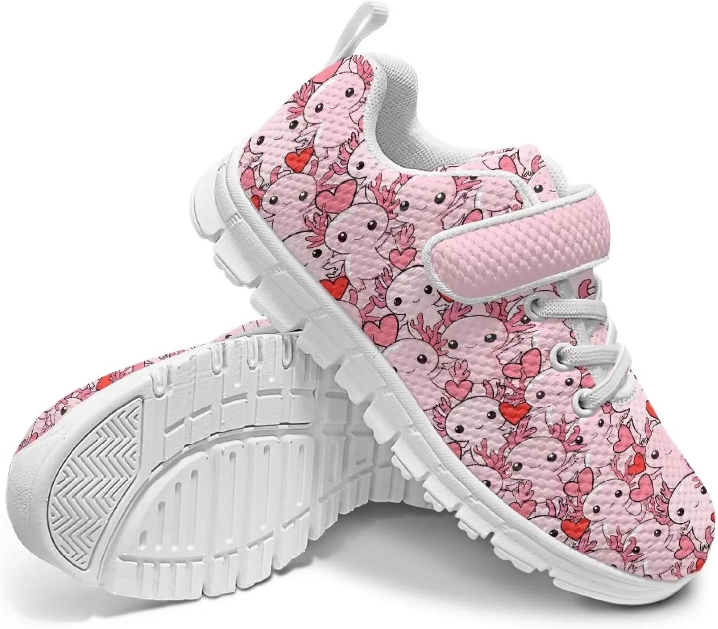 Girls' Athletic Shoes with Hook and Loop Kids Running Shoes for Travel