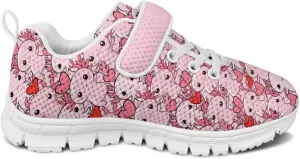 Girls' Athletic Shoes with Hook and Loop Kids Running Shoes for Travel
