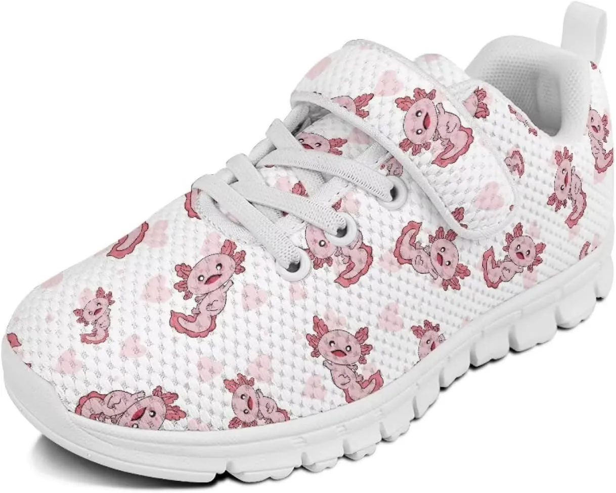 Girls' Athletic Shoes with Hook and Loop Kids Running Shoes for Travel