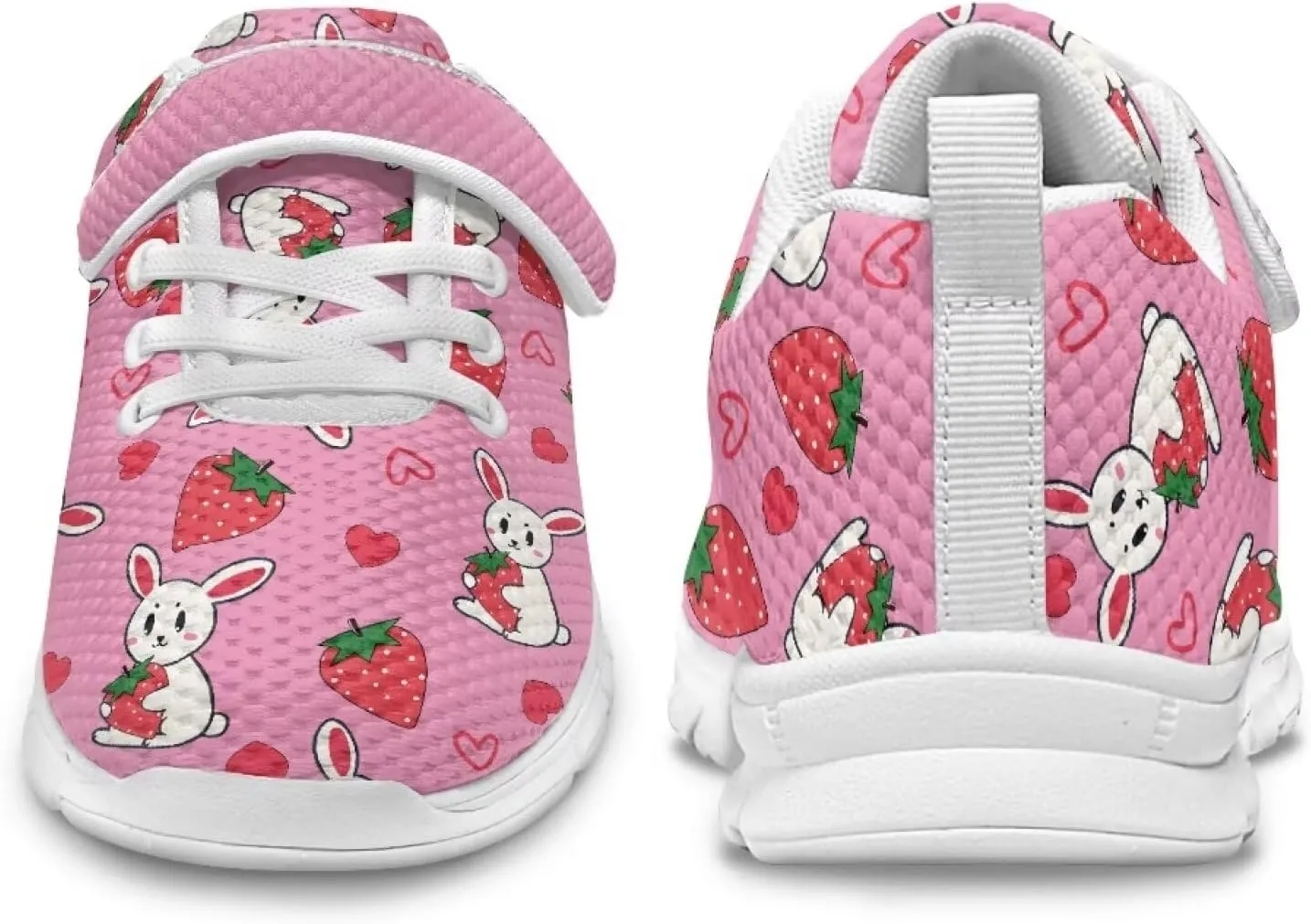 Girls' Athletic Shoes with Hook and Loop Kids Running Shoes for Travel