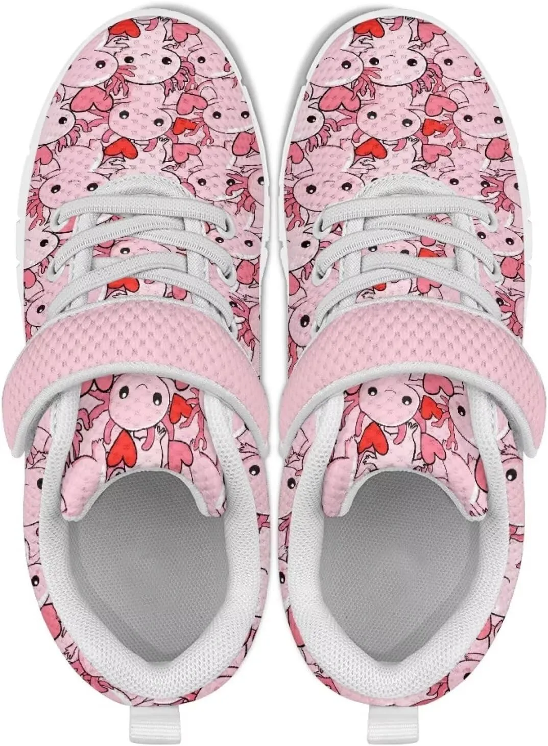 Girls' Athletic Shoes with Hook and Loop Kids Running Shoes for Travel