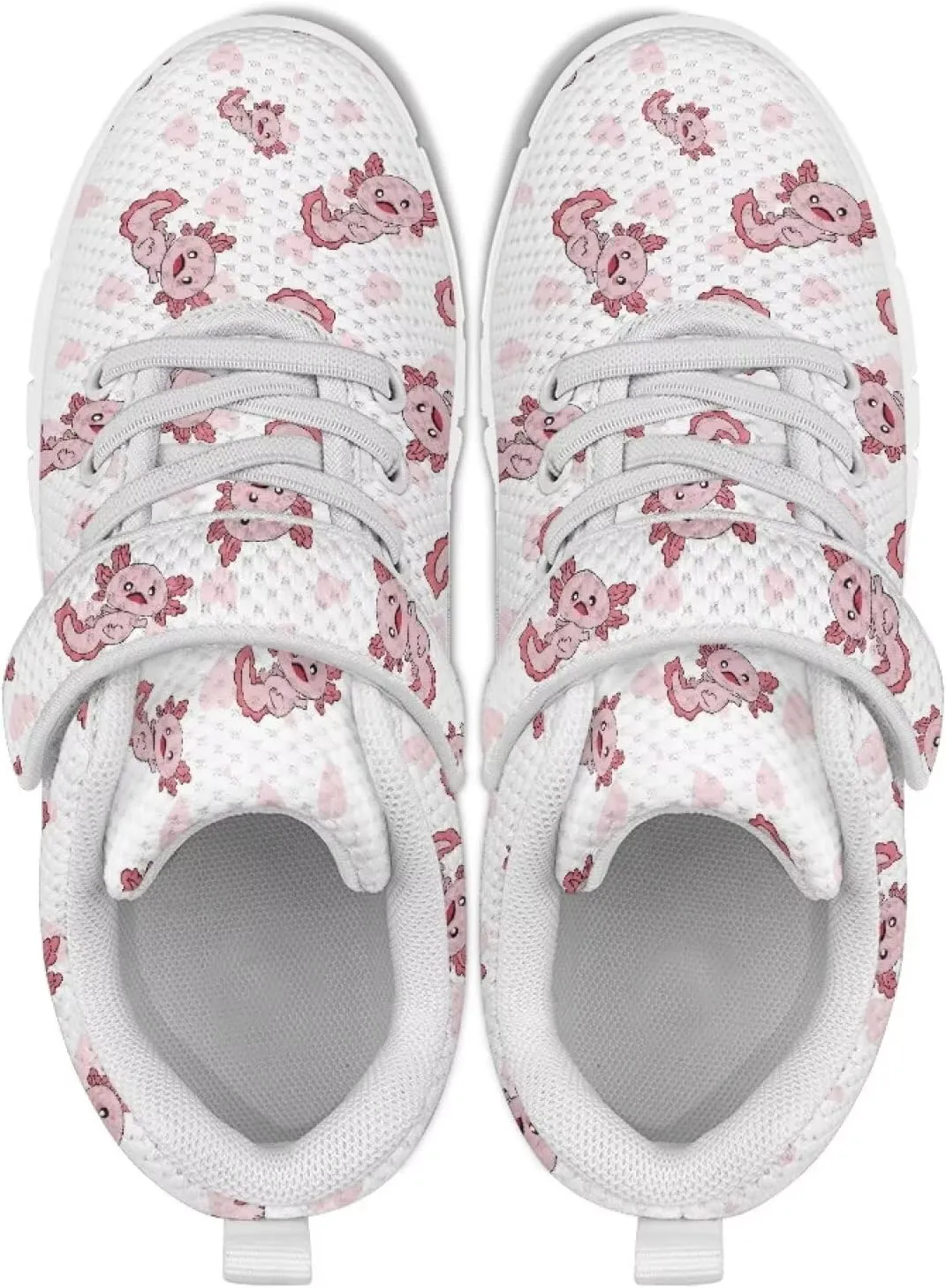 Girls' Athletic Shoes with Hook and Loop Kids Running Shoes for Travel