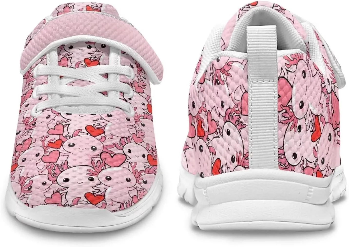 Girls' Athletic Shoes with Hook and Loop Kids Running Shoes for Travel