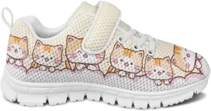 Girls' Athletic Shoes with Hook and Loop Kids Running Shoes for Travel