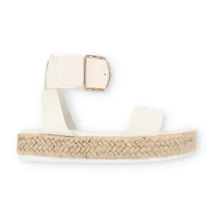 Girls Espadrille Mule Sandal - White