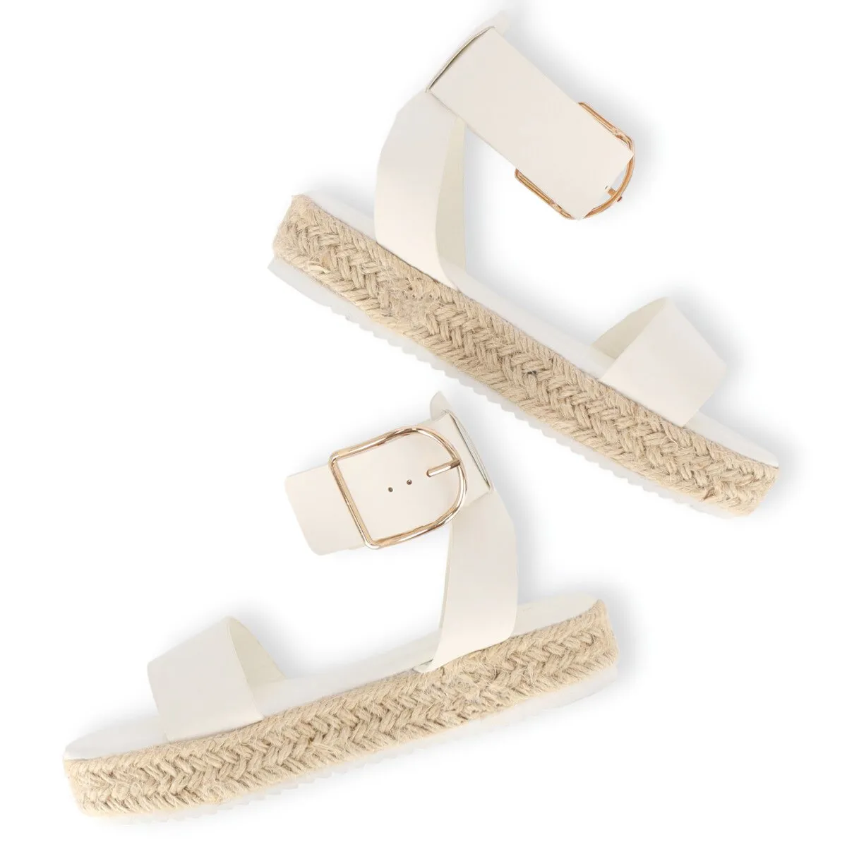 Girls Espadrille Mule Sandal - White