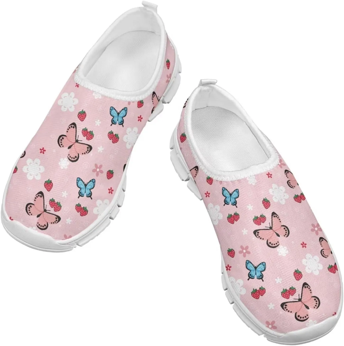 Girls Slip On Sneakers Cute Little Kids Tennis Shoes School Running Shoes