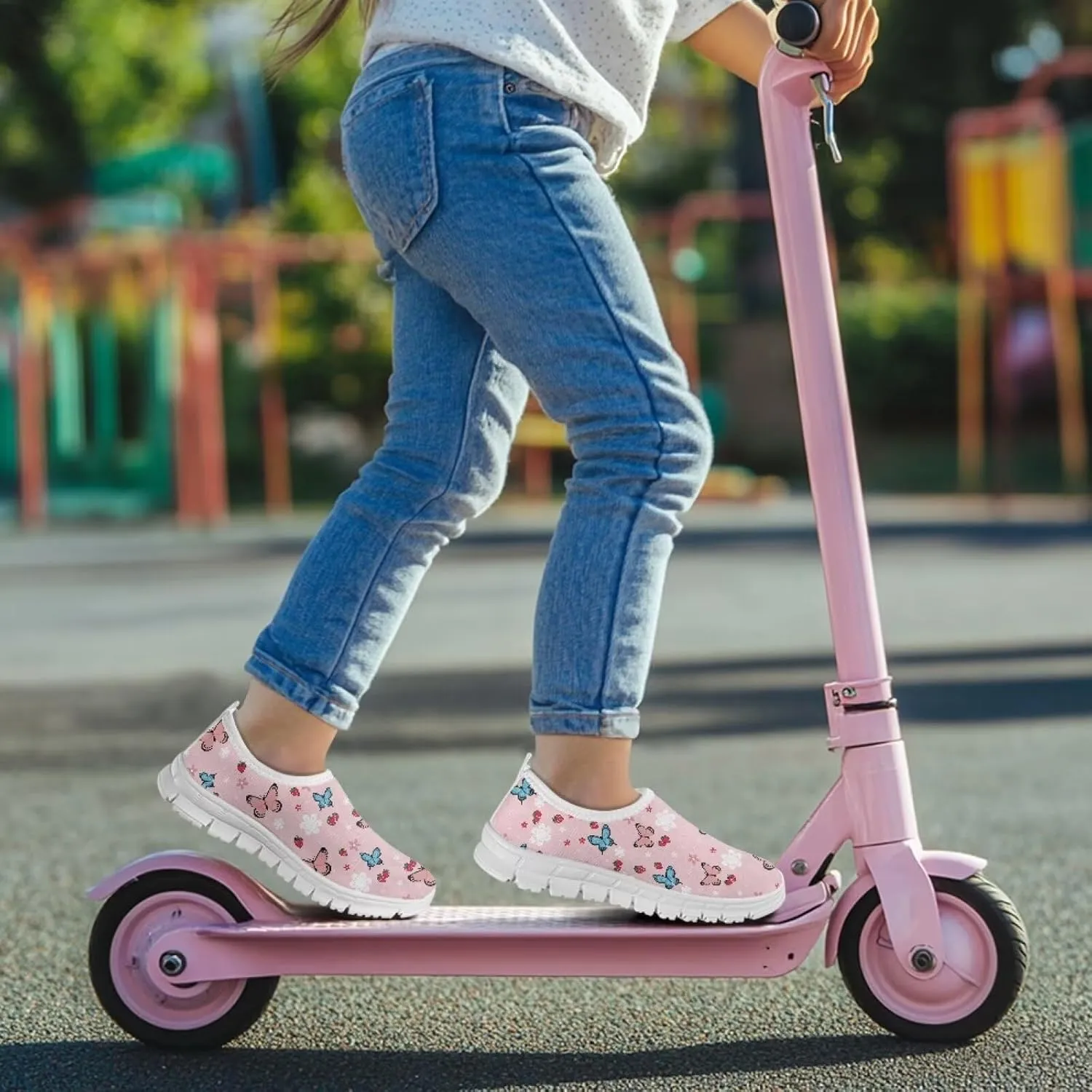 Girls Slip On Sneakers Cute Little Kids Tennis Shoes School Running Shoes